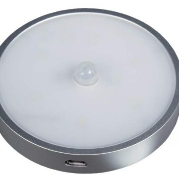 CENTALIUS LED светильник аккумуляторный c датчиком движения, серебристый, теплый белый 3000K, 50Lm, 0.8W