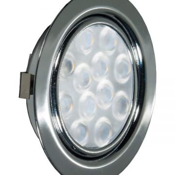 REPLIS-1 LED светильник врезной круглый, хром, 12V, нейтральный белый 5000K, 220Lm, 3W