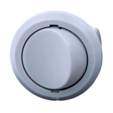 Выключатель врезной кнопочный, серый, D-27мм, 5А