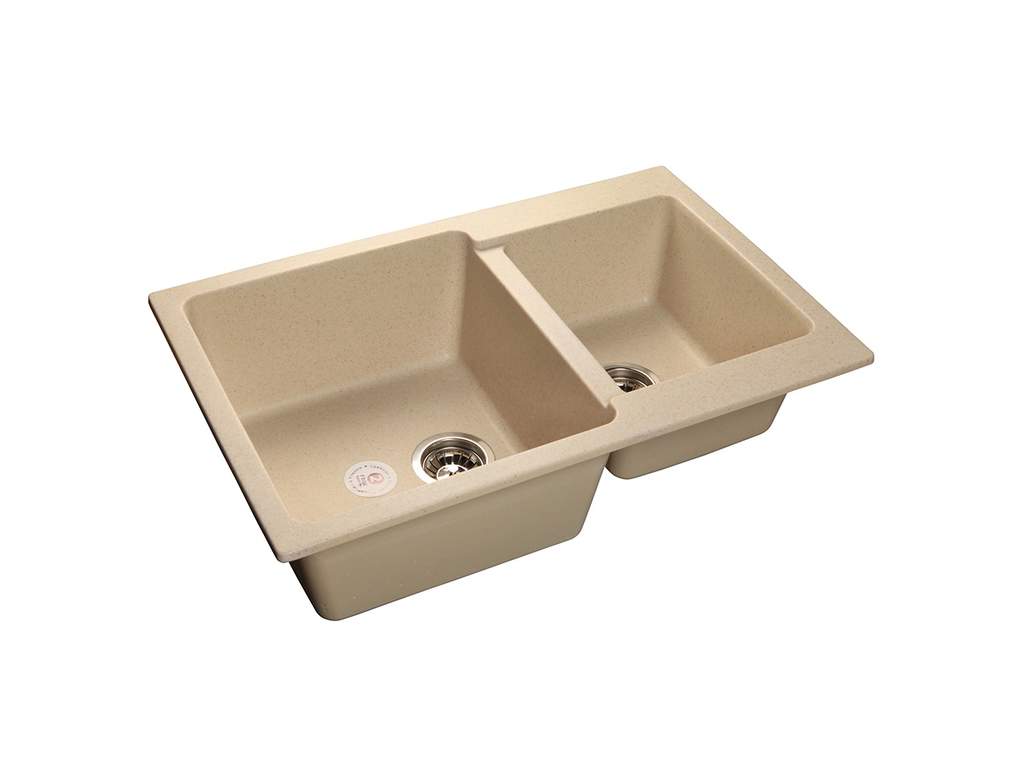 Мойка врезная PRACTIC 77.5х50.6см, цвет бежевый, мрамор (+сифон)