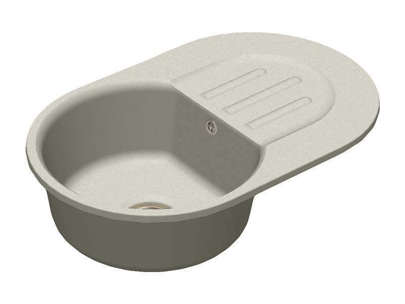 Мойка врезная с крылом SMART 683*433мм, цвет белый, мрамор