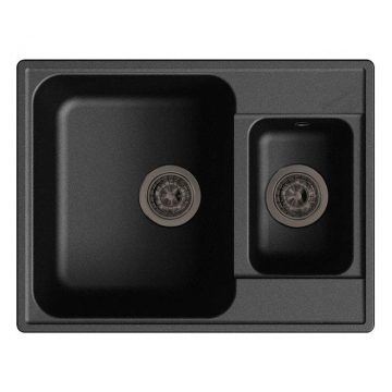 Мойка врезная GF-QUARZ (Z09) 62х48см, цвет черный, кварц