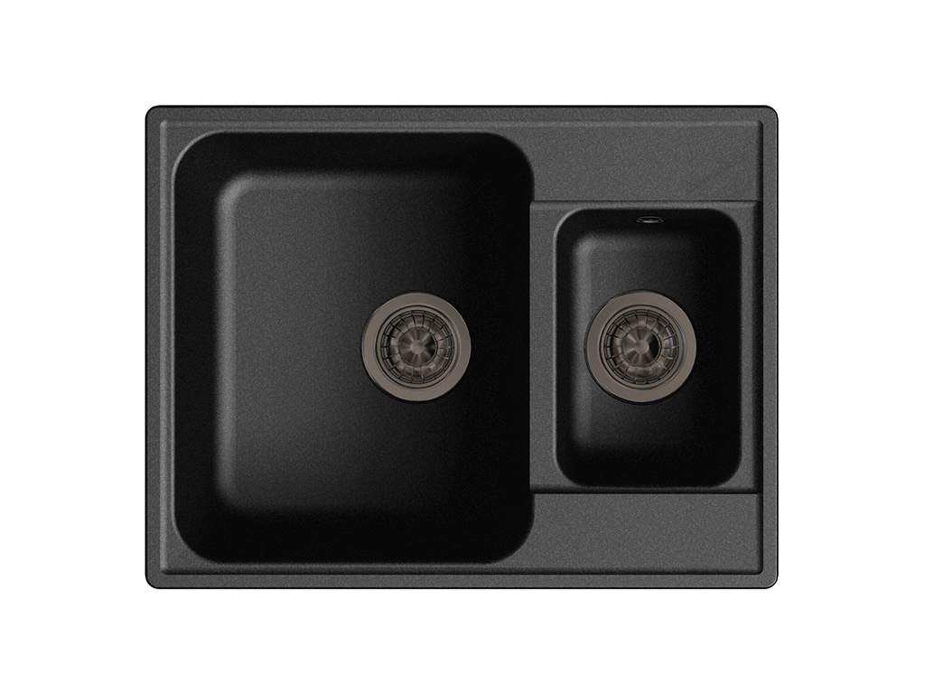 Мойка врезная GF-QUARZ (Z09) 62х48см, цвет черный, кварц