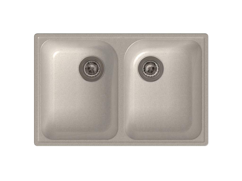 Мойка врезная GF-QUARZ (Z15) 74х48см, цвет белый, кварц