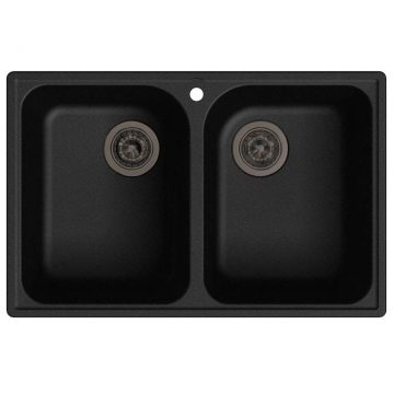 Мойка врезная GF-QUARZ (Z15) 74х48см, цвет черный, кварц