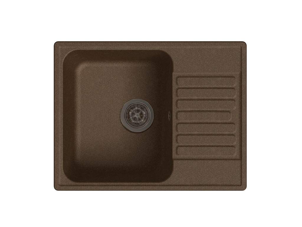 Мойка врезная с крылом GF-QUARZ (Z13) 62х48см, цвет терракот, кварц