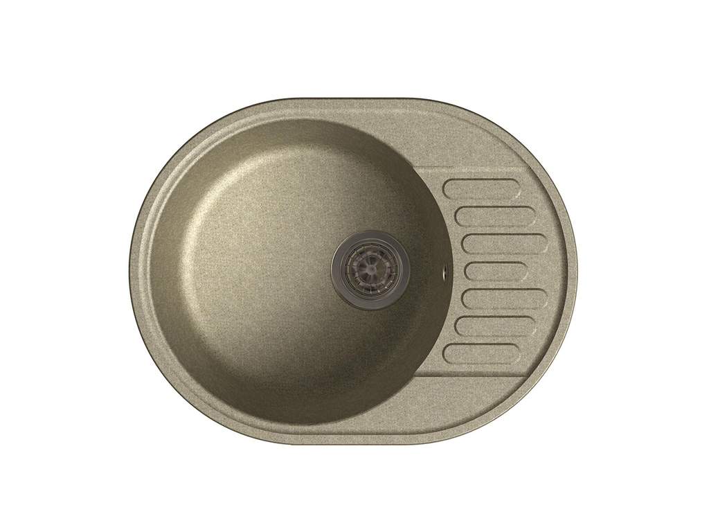 Мойка врезная с крылом GF-QUARZ (Z58) 62х48см, цвет песочный, кварц