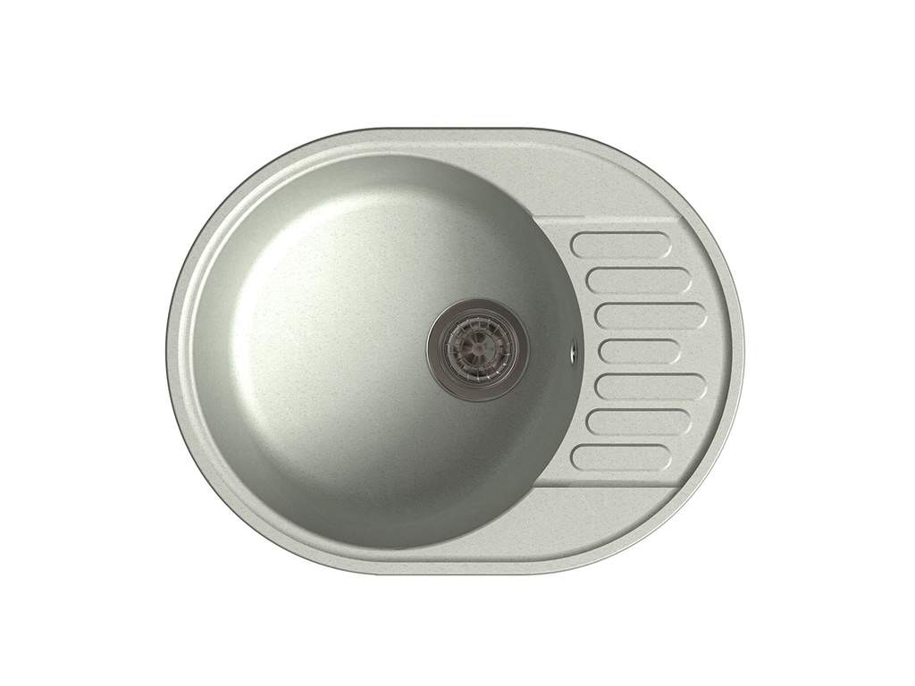 Мойка врезная с крылом GF-QUARZ (Z58) 62х48см, цвет серый, кварц