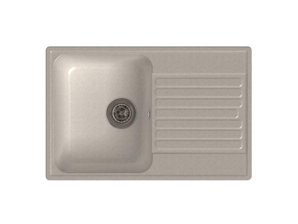 Мойка врезная с крылом GF-QUARZ (Z78) 74х48см, цвет белый, кварц