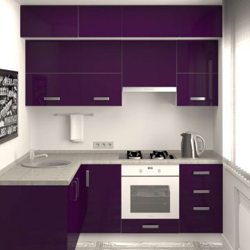 Кухня угловая, AGT глянец, фиолетовый