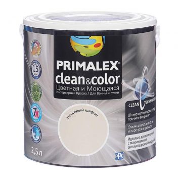 Краска Primalex Clean&Color Бежевый Шифон 2,5л