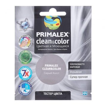 Краска Primalex Clean&Color Серый Холст 40мл