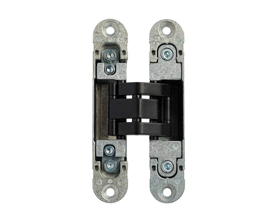 Петля скрытая OTLAV, 3D, универсальная, 120x23 мм, 60 кг, корпус без покрытия, шарнирная часть цвет черный матовый (attach2 51557)