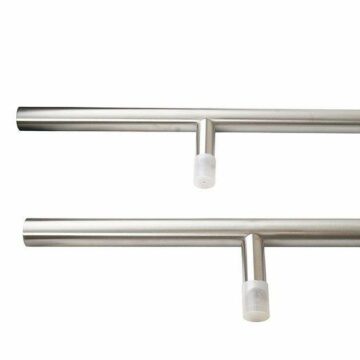Ручка для алюминиевых дверей со смещением, комплект с креплением L= 1800, м/о 1300, D=32, матов.