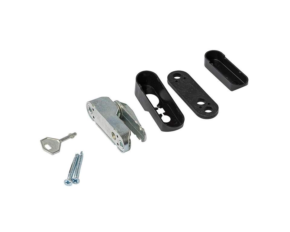 Блокиратор открывания окна INTERNIKA флажковый с ключом черный RAL 9005 (attach2 50055)