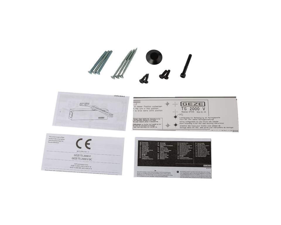 Доводчик GEZE TS 2000 VBC TBM EN2/4/5, тяга в комплекте, белый (attach8 49652)