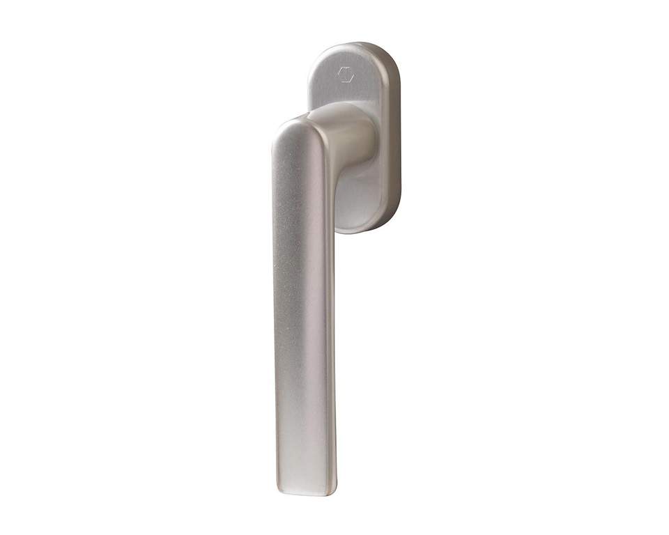 Ручка оконная алюминиевая HOPPE Hamburg SecuForte, штифт vario fit 32-42 мм, 45°, 2 винта М5х45, 2 винта М5х50, серебро