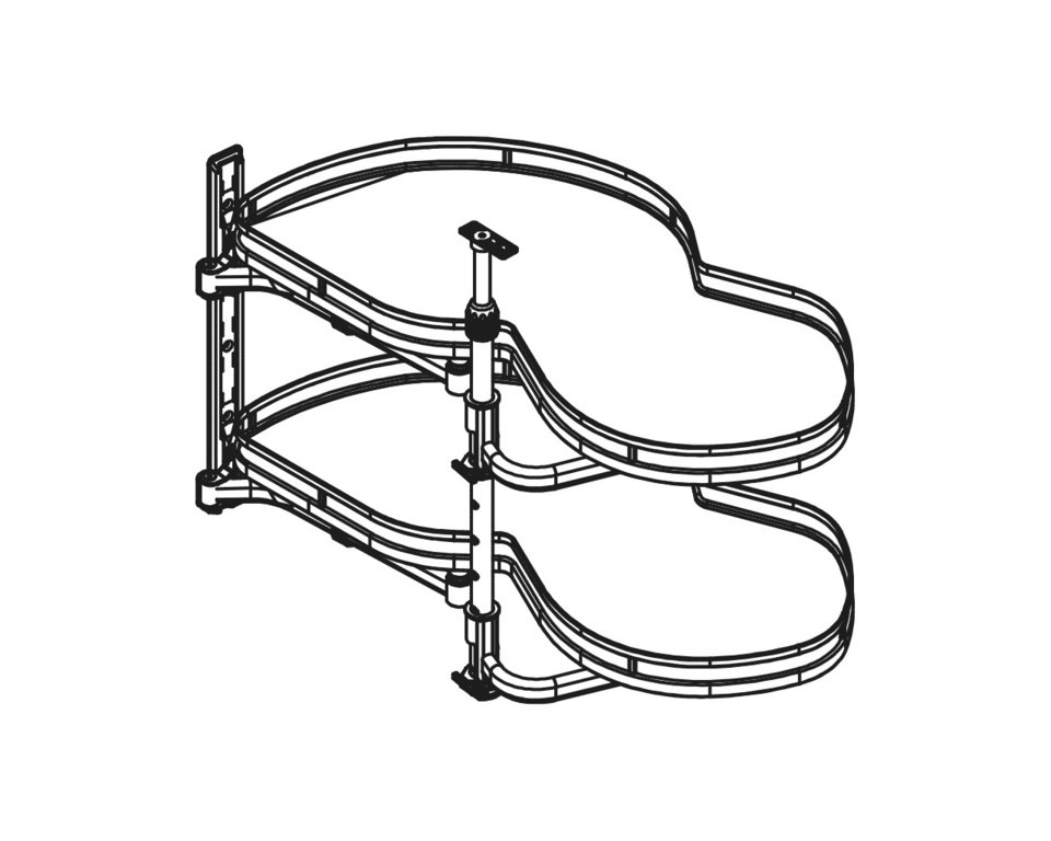 Поворотная полка Firmax Smartline в угловую базу 900 мм, правая (attach8 49008)