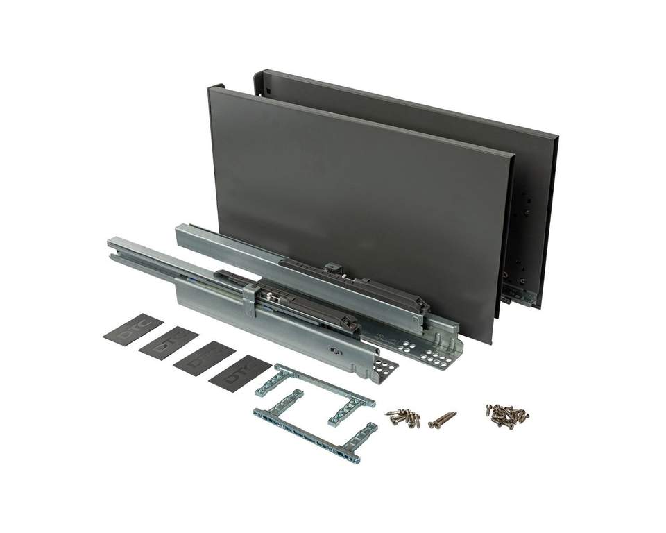 Комплект ящика Magic Star Plus длина 400 мм. высота 238 мм с доводчиком. антрацит (attach1 46748)