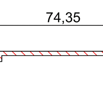 Профиль крышки для зоны прохода TST 6250 мм, неокрашенный, 25505501120