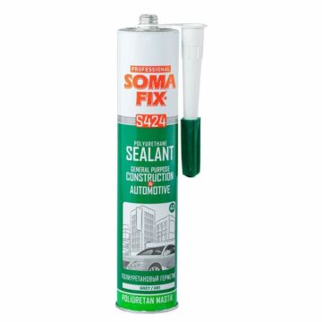 Клей SOMAFIX S424, полиуретановый герметик, серый, картуш 280мл (365г)