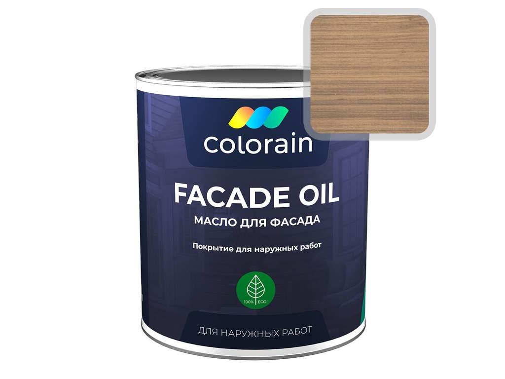 Масло для Фасада COLORAIN, Коричневый, 1л