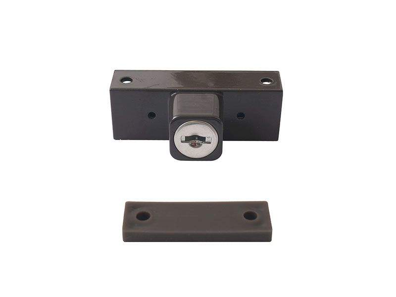 Детский замок (блокиратор) с цилиндром и ключом Elementis, коричневый. VVD0020.05 (attach1 25951)