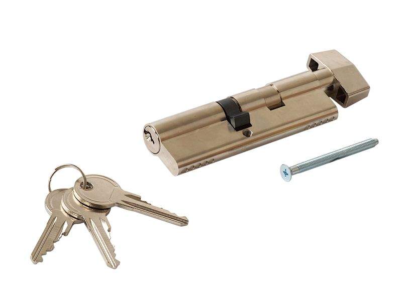 Цилиндр профильный MAXBAR с плоской ручкой CVG/K 55(ручка)/45(ключ),никел.. MAX0274