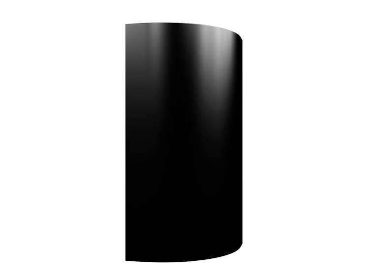 Фасад радиусный выпуклый ALV0003 K32 R240 H896 черный (Negro) глянец. FAR0003K32H896