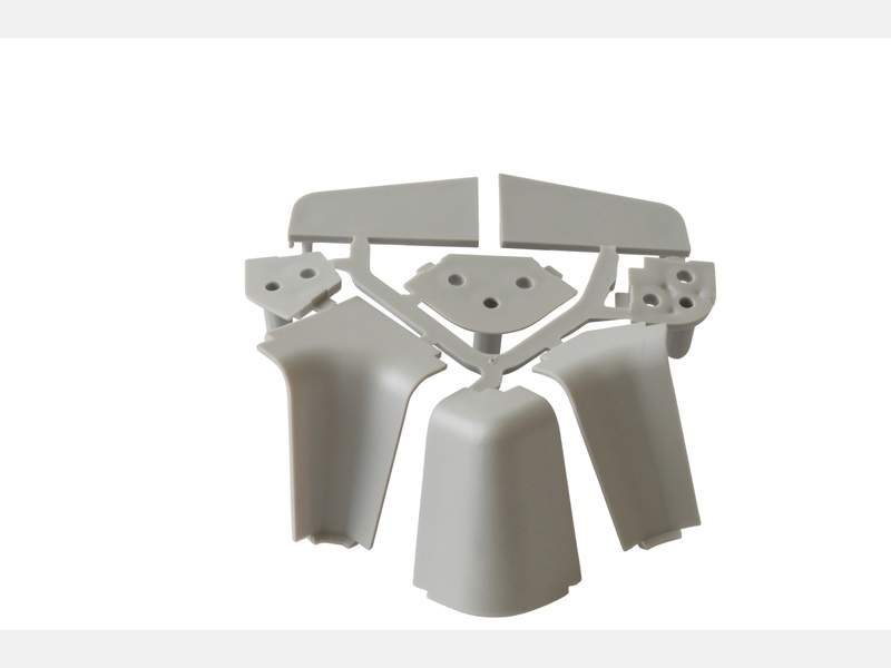 Комплект соединителей овального пристеночного бортика FIRMAX (2 90градусов, 2 заглушки, 1 135 градусов), пластик, серый. FRM7153.000