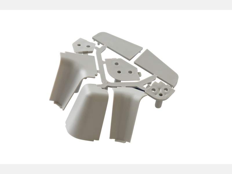 Комплект соединителей овального пристеночного бортика FIRMAX (2 90градусов, 2 заглушки, 1 135 градусов), пластик, серый. FRM7153.000 (attach1 12769)