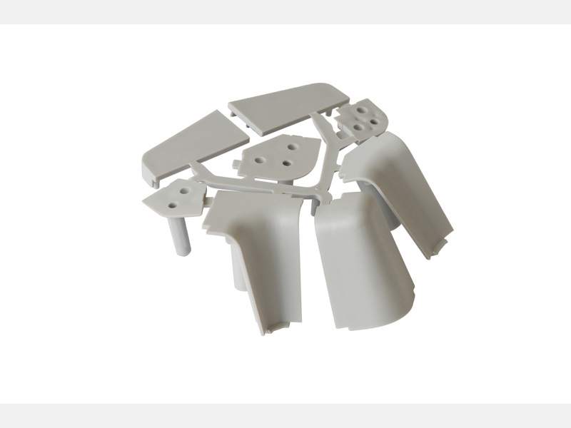 Комплект соединителей овального пристеночного бортика FIRMAX (2 90градусов, 2 заглушки, 1 135 градусов), пластик, серый. FRM7153.000 (attach2 12769)