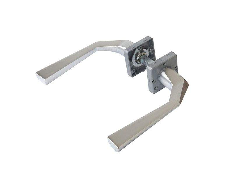 Ручка дверная, с раздельной квадратной накладкой, хром матовый. STV0007.14 (attach2 20342)