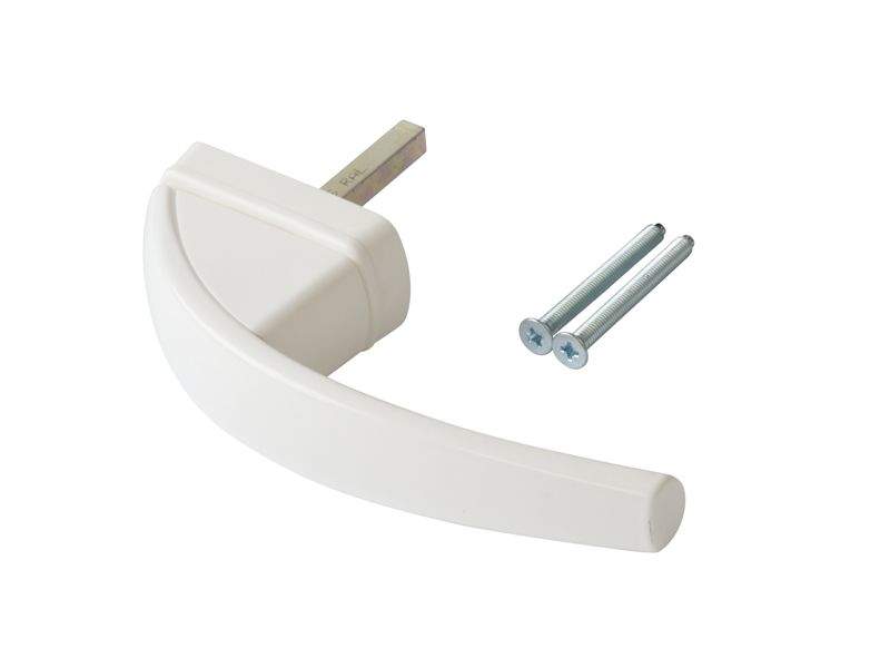 Ручка оконная Roto Swing, 43мм, белая, 2 винта. 641135 (attach2 23733)