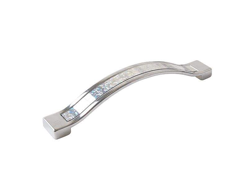 Ручка скоба со вставкой Mico 461, 128 мм, 35 голограмма. MIC0461/128.35 (attach2 14360)