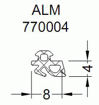 Уплотнитель заполнения наружный, 4мм, ЭПДМ (250м), черный. ALM770004A